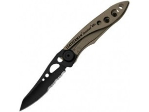 Нож Leatherman Skeletool KBx Black Coyote Tan коричневый