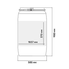 Бочка пластиковая 227 литров с крышкой и хомутом, ЗТИ OT227S, фото 3