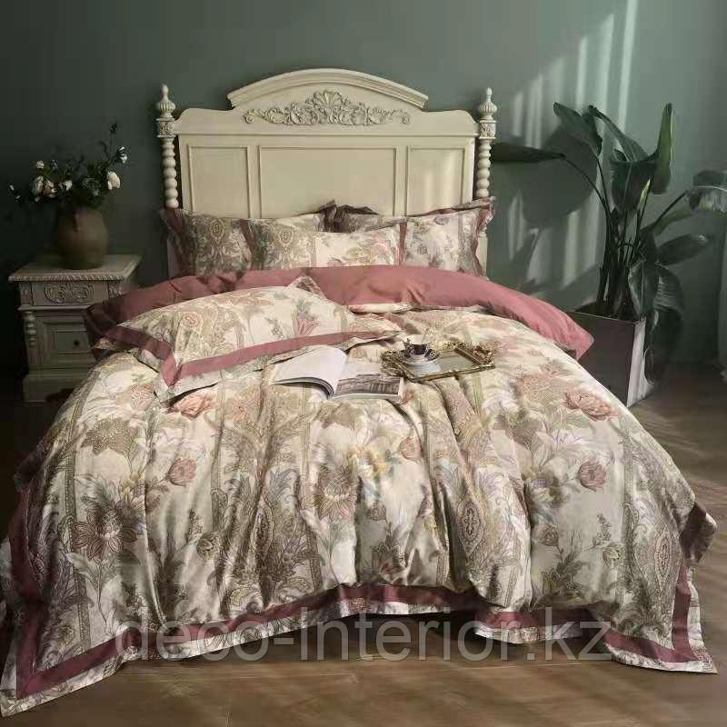Комплект постельного белья из египетского хлопка c цветами - фото 1 - id-p94007702