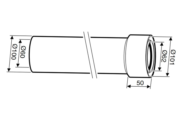 Элемент удлинительный, DN 60/100 mm, L = 350 mm, для настенных котлов Logamax, фото 2