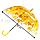 Зонт трость полуавтомат прозрачный 80 см с кленовыми листьями желтыми, фото 2