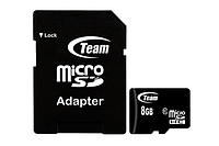 Карта памяти Team Group TUSDH8GCL1003, Micro-SDHC, 8Gb, Class 10 w/Adapt