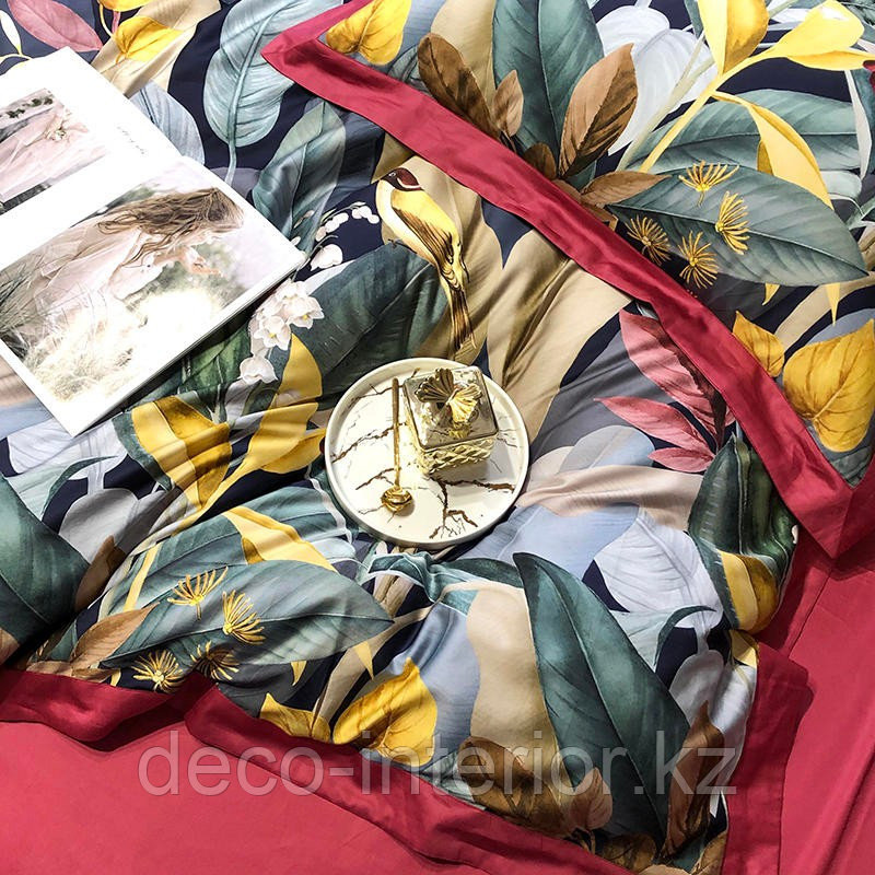 Комплект постельного белья из египетского хлопка с растительным принтом - фото 6 - id-p94020373