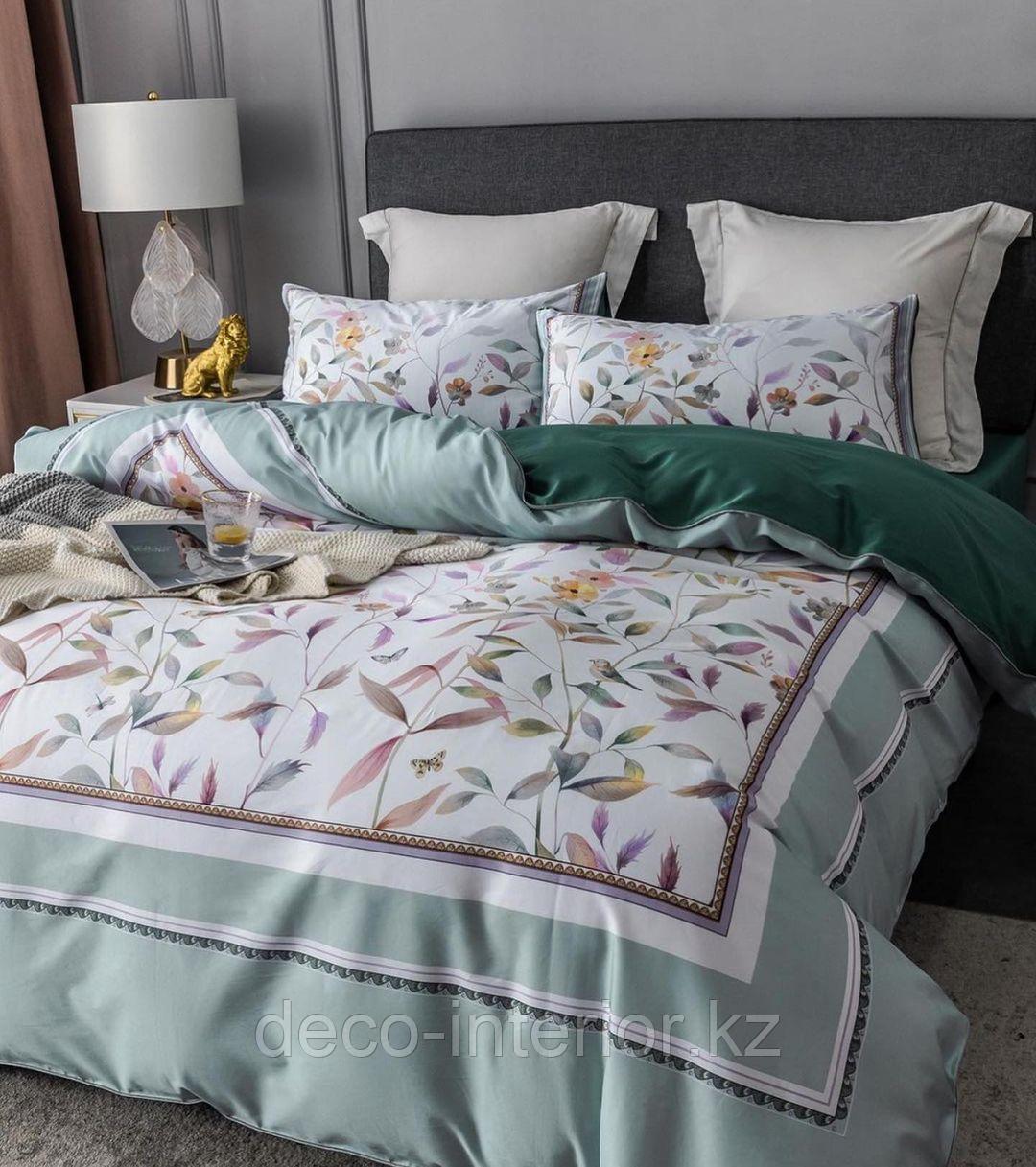 Комплект постельного белья из египетского хлопка с растительным принтом - фото 2 - id-p94020447