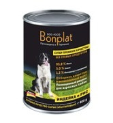 Bonplat meat assorted from turkey индейка с рисом, влажный корм для собак всех пород