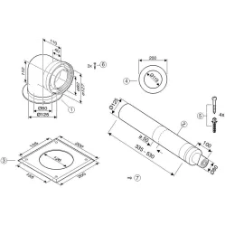 Комплект горизонтальный DN 80/125 mm, для котлов GB, фото 2