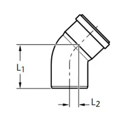 Отвод 90°, DN250 мм, пластик, для GB162