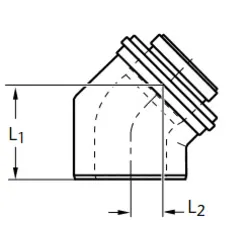 Отвод 87° Gr DN110/160 KF PP/нерж