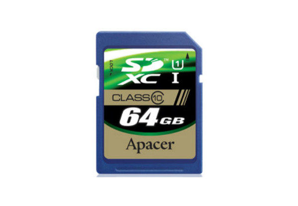 Карта памяти SD 64Gb Apacer Class10, SDXC, AP64GSDXC10-R
