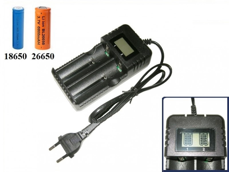 Зарядное устройство HD-8991B для 2 аккумуляторов 18650 и других