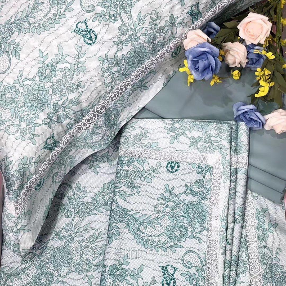 Комплект постельного белья двуспальный Victoria's Secret Cатин Deluxe с мережкой - фото 5 - id-p94037309