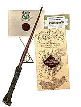 Комплект Волшебная палочка Гарри Поттера +Карта Мародеров+Письмо из Хогвартса+Билет на поезд+Кулон Дары Смерти