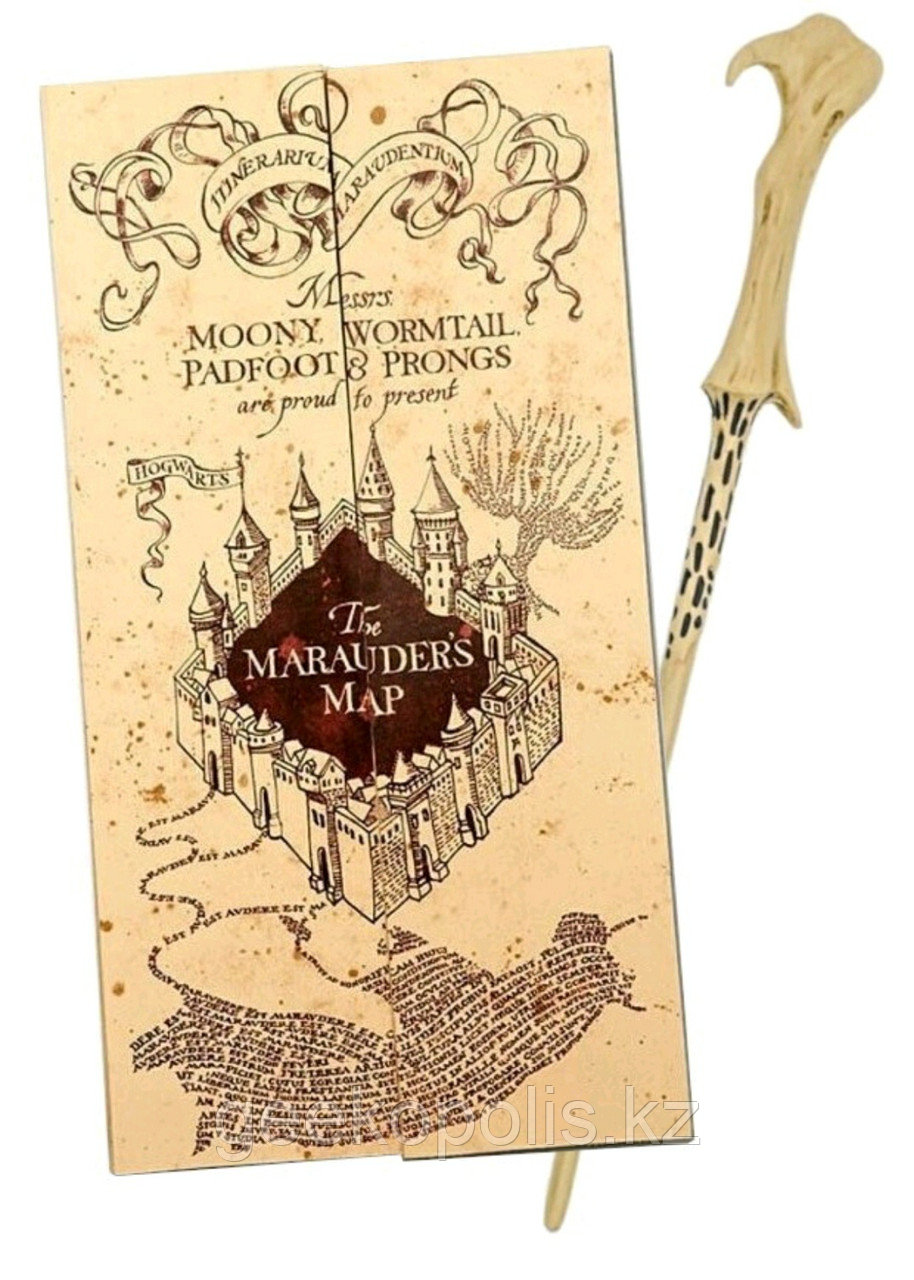 Комплект Волшебная палочка Волондеморта+Карта Мародеров из вселенной "Гарри Поттер" - фото 1 - id-p94039446