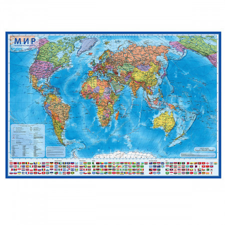 Интерактивная карта мира Политическая. 117*80 см. - фото 1 - id-p94037196