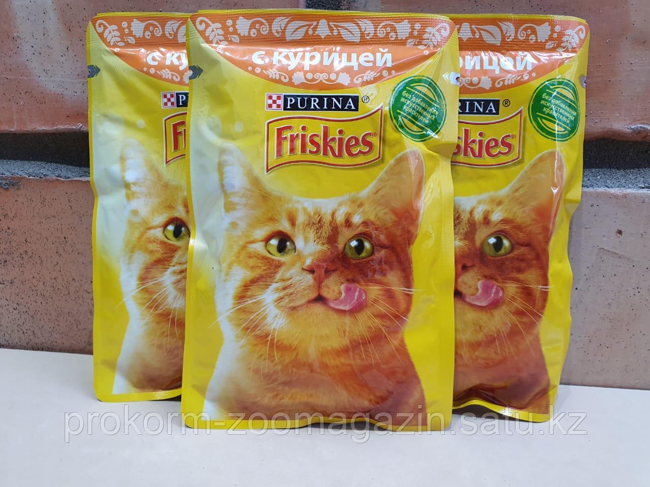 Friskies, Фрискис для взрослых кошек, Курица, кусочки в соусе ( подливке), пауч - фото 1 - id-p94053986