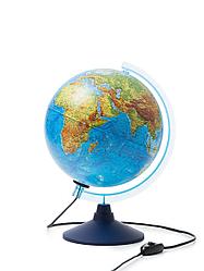 Глобус Земли ландшафтный с подсветкой от сети, 25 см