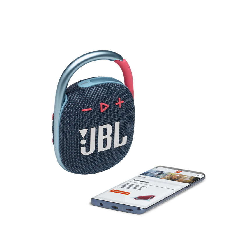 Портативная акустическая система JBL Clip 4 - Portable Bluetooth Speaker with Carabiner - Blue-Pink - фото 1 - id-p93565084