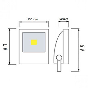 Светодиодный прожектор влагозащищенный HL171L IP65 10W 6500K IP65 220-240V, фото 2