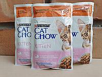 CAT CHOW, Кэт Чау для котят с индейкой и кабачками в желе, пауч 85 гр