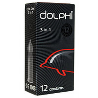 Презервативы точечно-ребристые с накопителем Dolphi 3в1 12шт