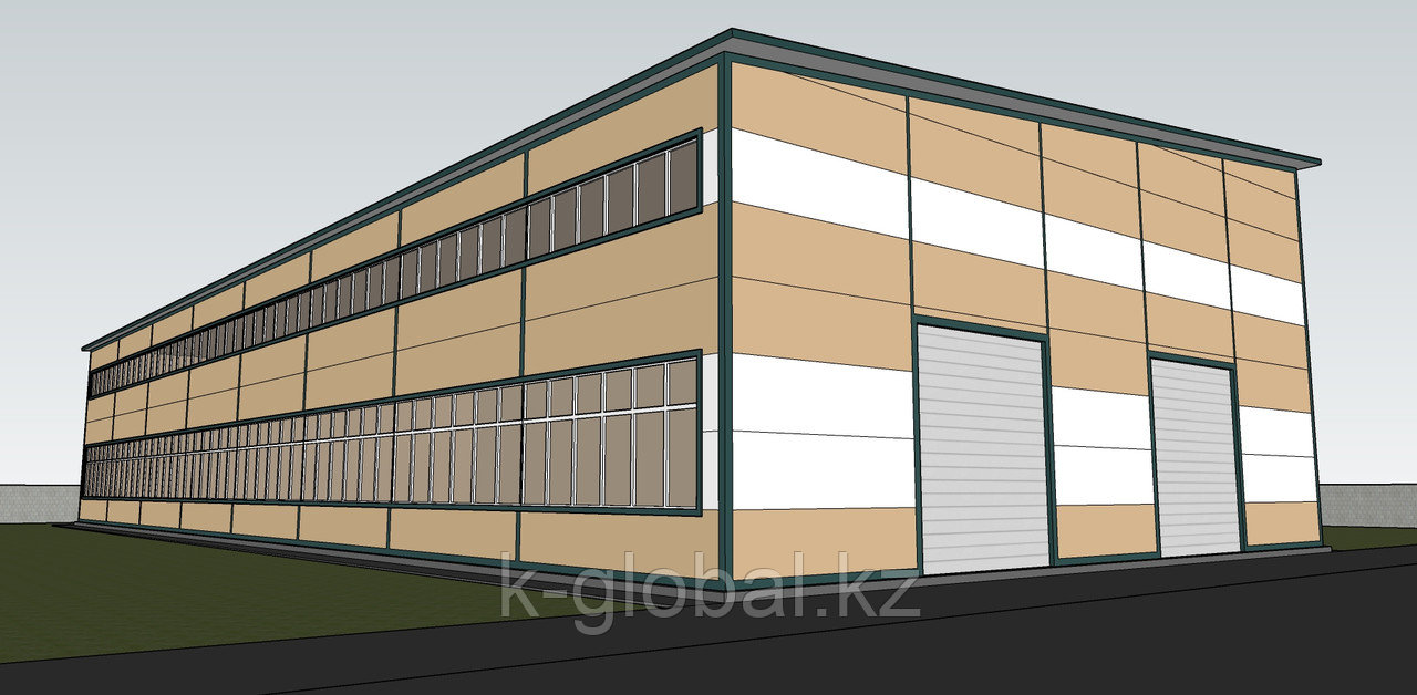Быстровозводимое здание утепленное из сэндвич-панелей на 510м2 под ключ в Алматы, фото 1