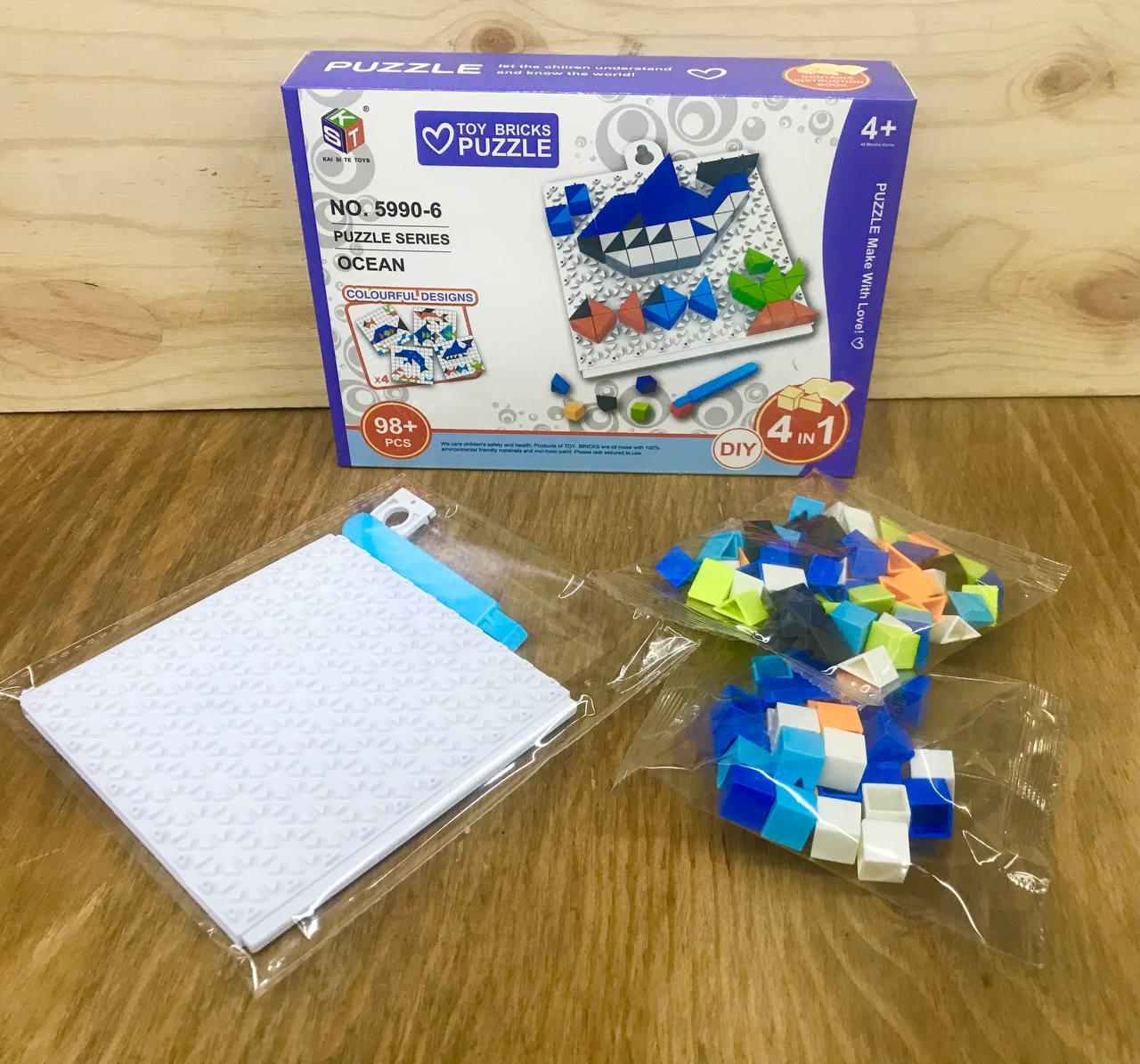 5990-6 Пазл пластиковый океан Toy Bricks puzzle 4 in 1 разные 20*14