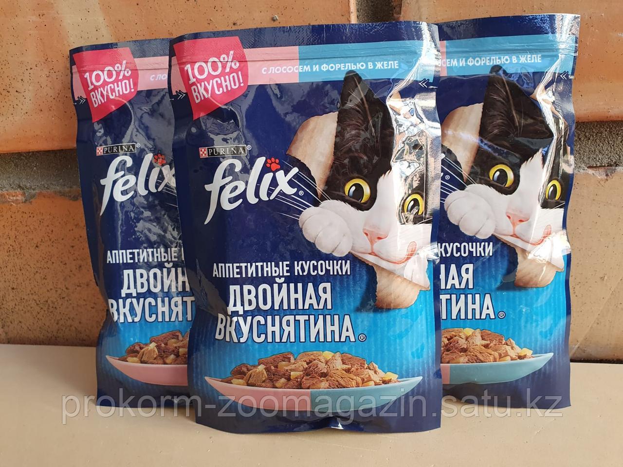 Felix, Феликс для взрослых кошек, с лососем и форелью в желе, пауч 85 гр - фото 1 - id-p94099208