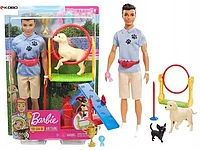 Барби Кукла Кен дрессировщик Ken Dog Trainer Playset with Doll Barbie GJM34