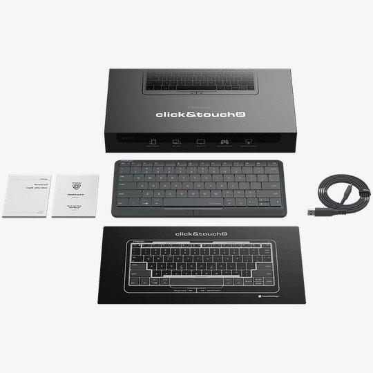 Клавиатура Prestigio Click&Touch 2, wireless multimedia smart keyboard with touchpad embedded into keys - фото 3 - id-p93873052