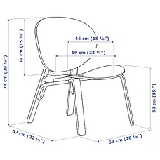Кресло ФРЕСЕТ красная морилка дубовый шпон ИКЕА, IKEA, фото 3
