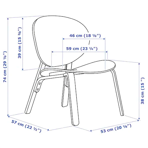 Кресло ФРЕСЕТ красная морилка дубовый шпон ИКЕА, IKEA - фото 5 - id-p94105927