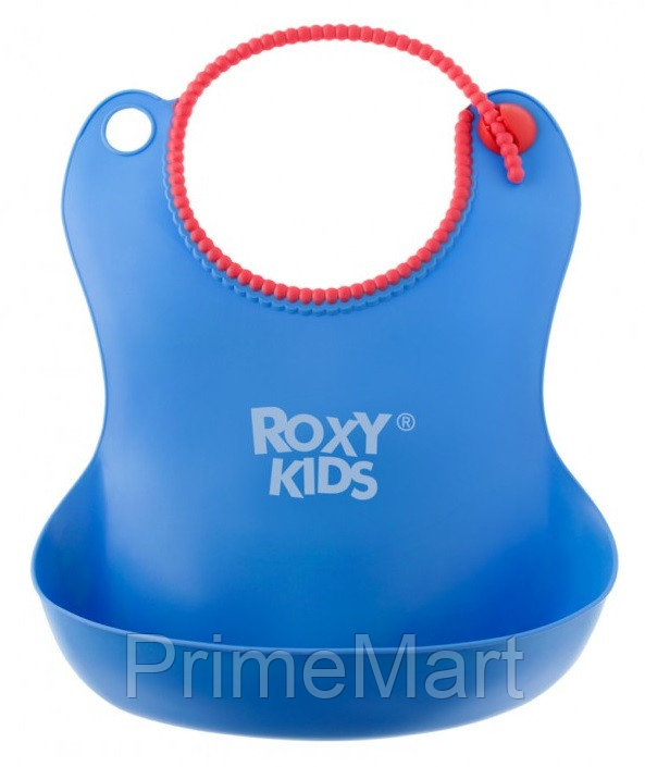 Нагрудник Roxy Kids мягкий с кармашком и застежкой RB-401-B Синий