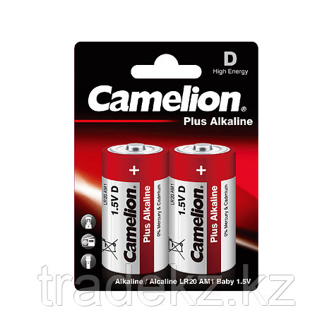 Батарейка CAMELION Plus Alkaline LR20-BP2, 2 шт. в блистере, фото 2