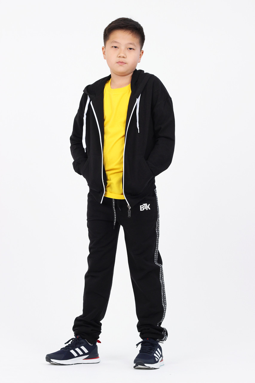 Подростковый, детский спортивный костюм. Цвет: Черный - фото 1 - id-p94141876