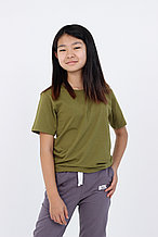 Детская футболка из хлопка. Цвет: Зеленый Хаки