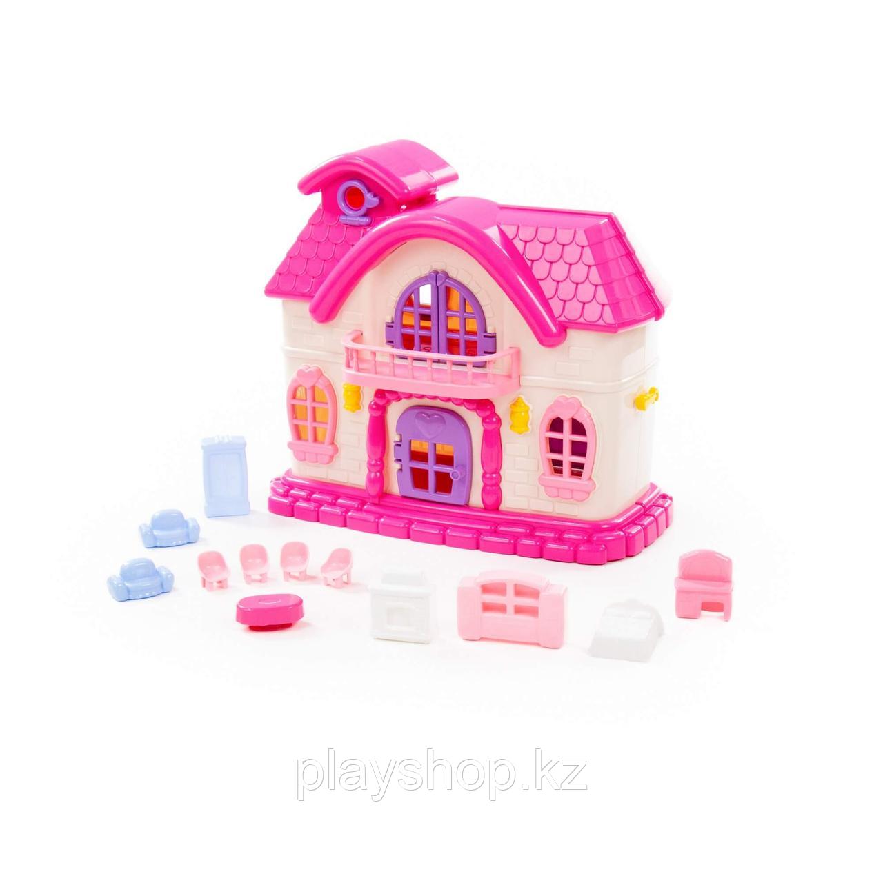 Кукольный домик "Сказка" с набором мебели (12 элементов) (в пакете) (78261)