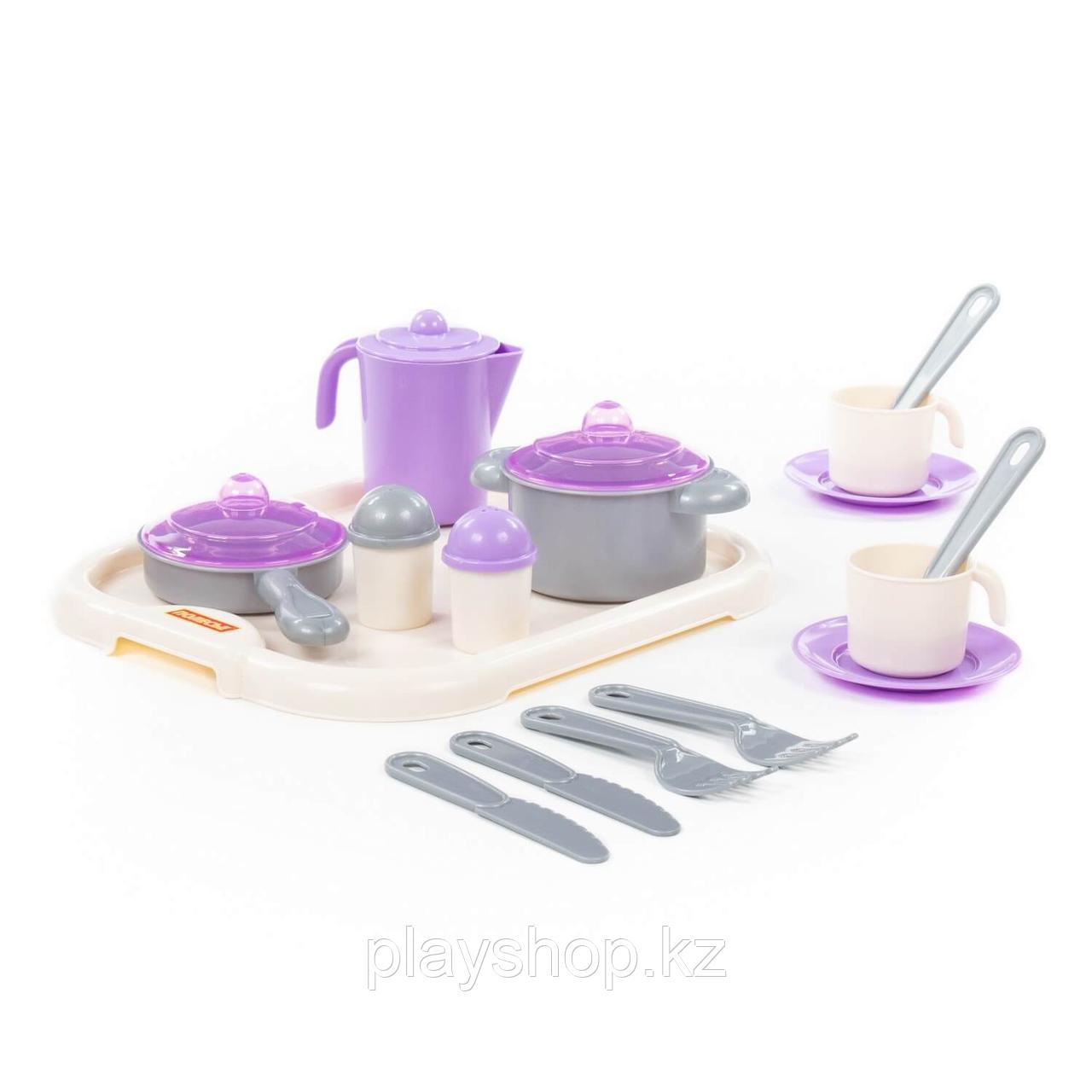 Набор детской посуды "Настенька" с подносом на 2 персоны (3940)