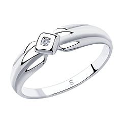Кольцо из серебра с натуральным бриллиантом