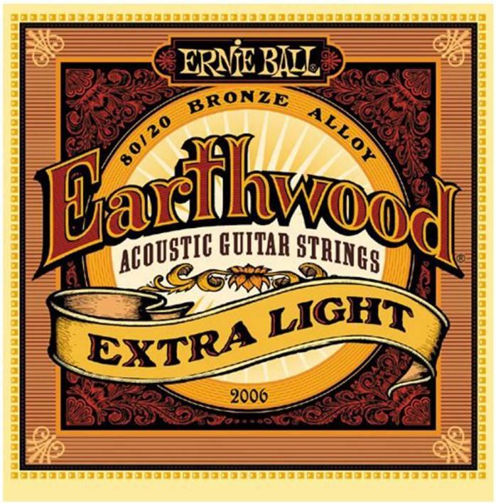 Струны для акустических гитар Ernie Ball Earthwood 80/20Extra Light(10-50) 2006