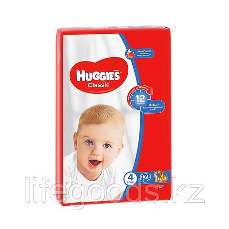 Подгузники Huggies Классик (4) 7-18 (68шт), фото 2