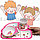Набор детской посуды поднос стакан миска ложка и вилка розовый, фото 3