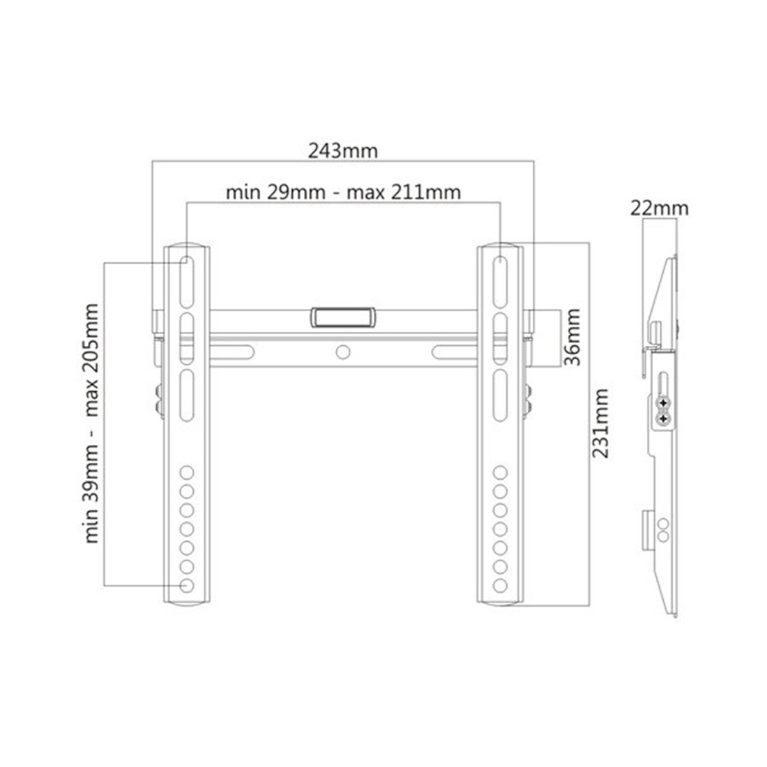 Кронштейн Brateck LP43-22 для ТВ и мониторов, 23"-42" - фото 2 - id-p94161532