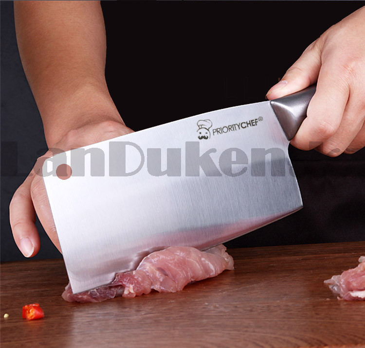 Нож топорик из нержавеющей стали с металлической рукояткой PriorityChef 30 см - фото 4 - id-p94171828