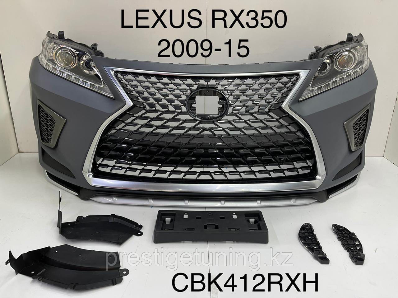 Передний бампер в сборе на Lexus RX 2009-15 дизайн 2021 - фото 2 - id-p94173339