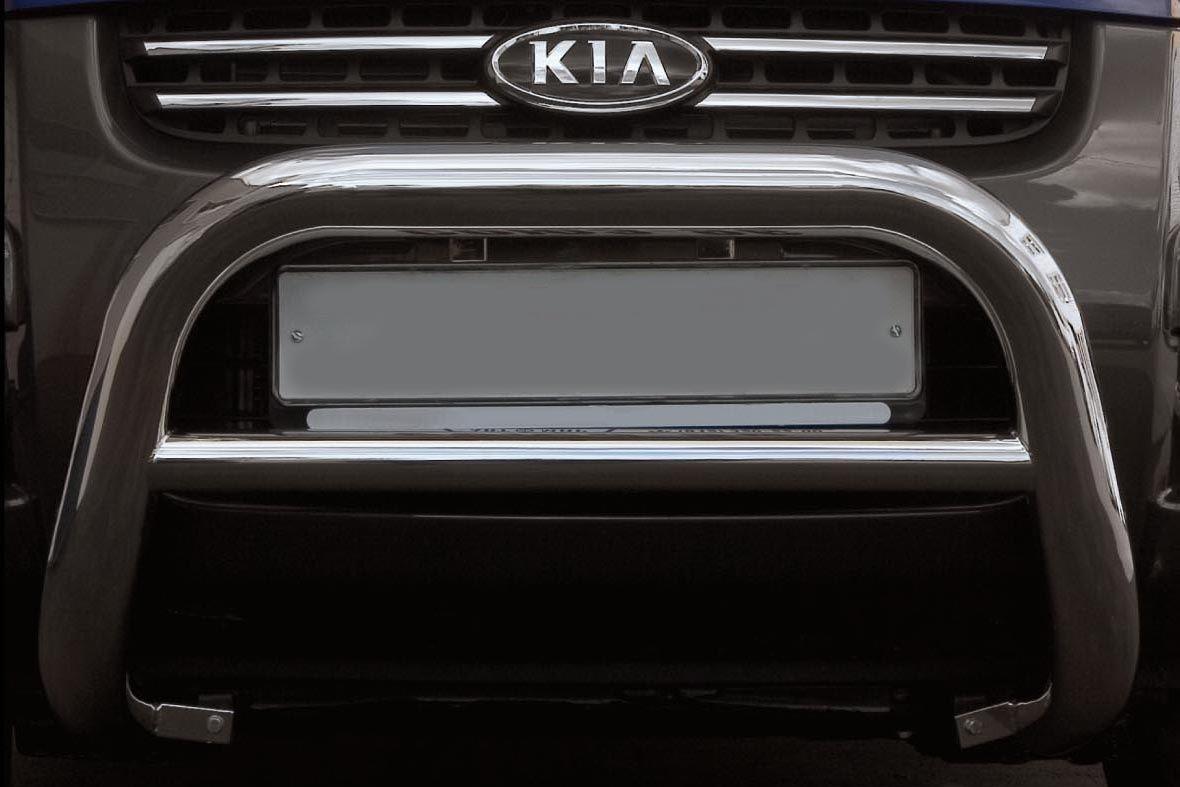 Кенгурятник d76 низкий черный KIA Sportage New (2008-2010)