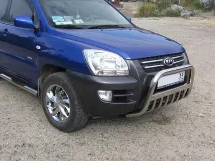 Кенгурятник d57 низкий черный KIA Sportage New (2008-2010)