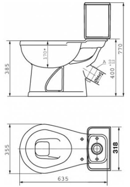 Унитаз-компакт Дора н/п синий. Эконом категория С - фото 2 - id-p94181891