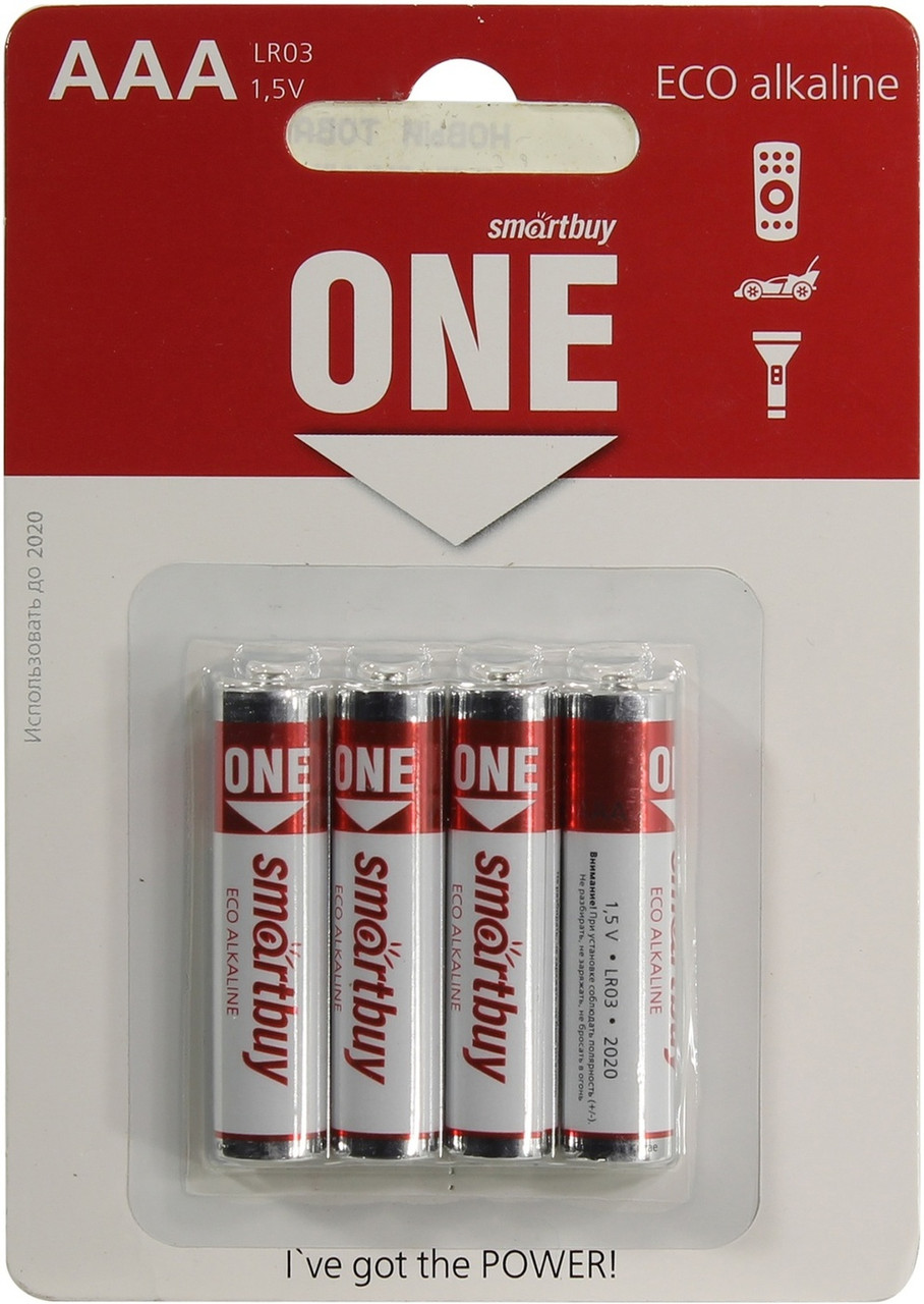 Батарейка алкалиновая Smartbuy ONE LR03/4B (24/240)