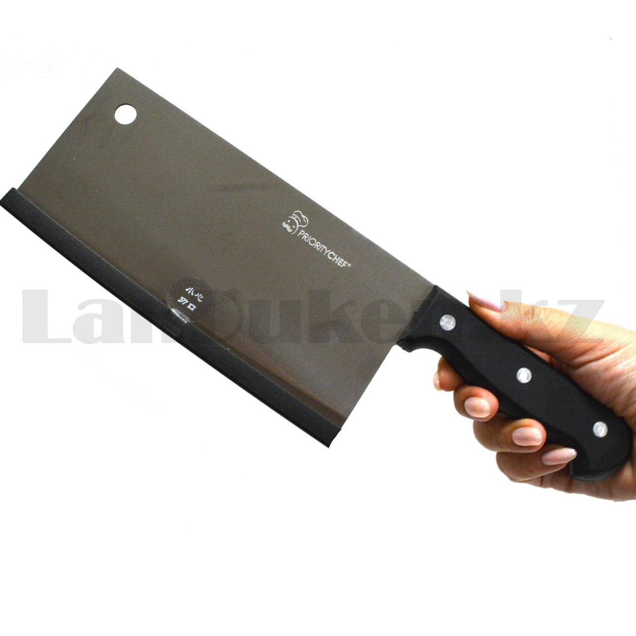 Нож топорик из нержавеющей стали с пластиковой рукояткой PriorityChef 29 см - фото 3 - id-p94183431