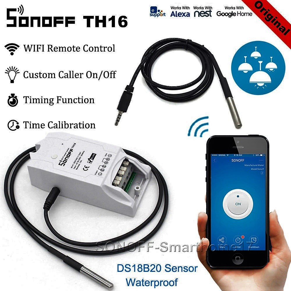 Sonoff TH16 умное Wi-Fi реле с датчиком температуры -55°C + 125°C - фото 10 - id-p49513249